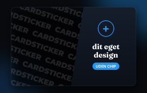 Uden chip, design selv - klistermærke til kort