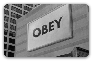 Obey - klistermærke til kort