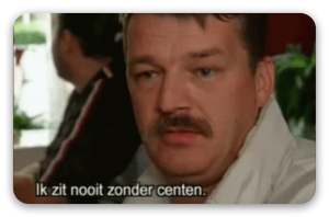 Aldrig uden penge - klistermærke til kort