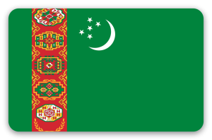 Turkmenistan - klistermærke til kort