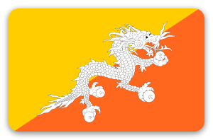 Bhutan - klistermærke til kort