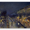Boulevard Montmartre om natten - klistermærke til kort