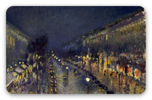 Boulevard Montmartre om natten - klistermærke til kort