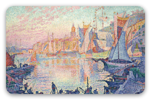 Havnen i Saint-Tropez - klistermærke til kort