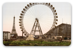 Paris omkring 1900 - klistermærke til kort