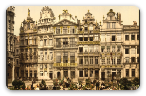 Bruxelles omkring 1900 - klistermærke til kort