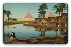 Pyramiderne omkring 1900 - klistermærke til kort