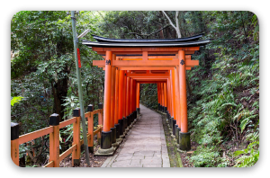 Toriiporte i Kyoto - klistermærke til kort