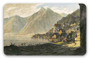 Hallstatt - klistermærke til kort