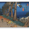 Hiroshige: Rejsende i måneskin - klistermærke til kort