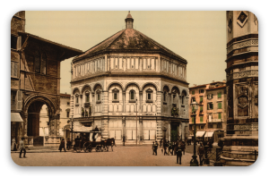 Firenze på fotokrom - klistermærke til kort