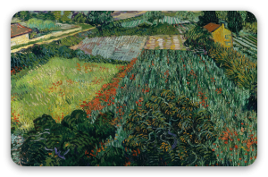 Mark med valmuer (juni 1889), Vincent van Gogh - klistermærke til kort