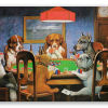 Hunde der spiller poker - klistermærke til kort
