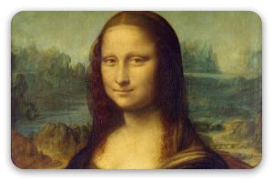 Mona Lisa (udsnit) - klistermærke til kort