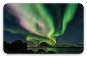 Nordlys - klistermærke til kort