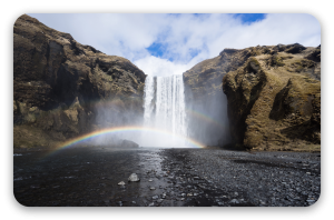 Skógafoss - klistermærke til kort